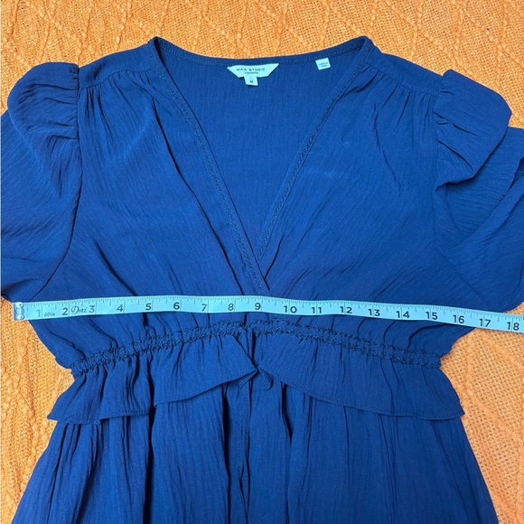 Max Studio Blue Ruffled Babydoll Dress - Picture 4 of 7